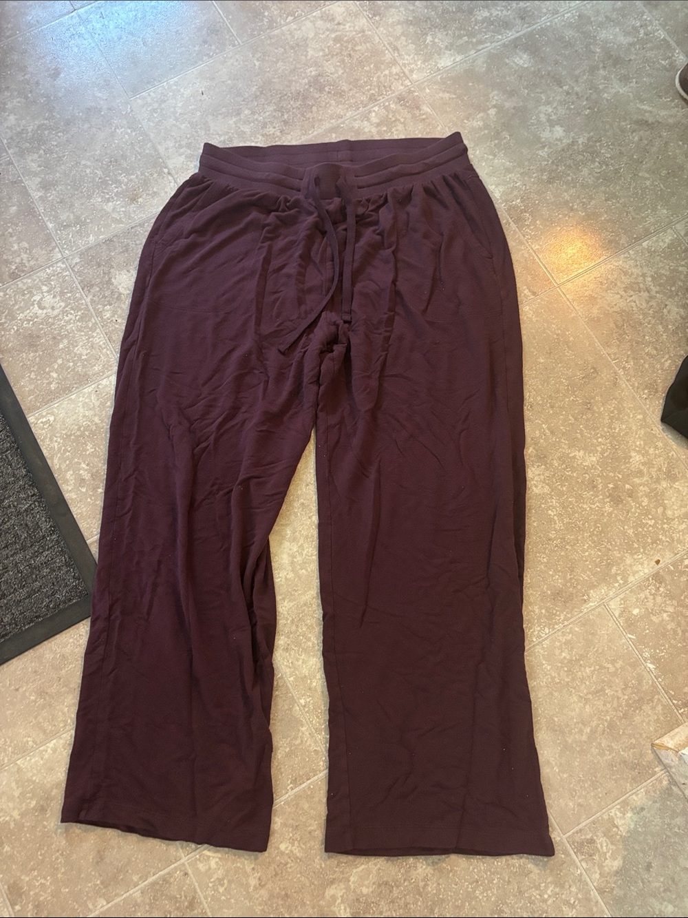Terra & Sky Wide Waistband Lounge Pants - Plum